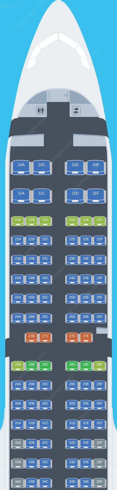 Sitzplan des Airbus A321 der Etihad Airways .